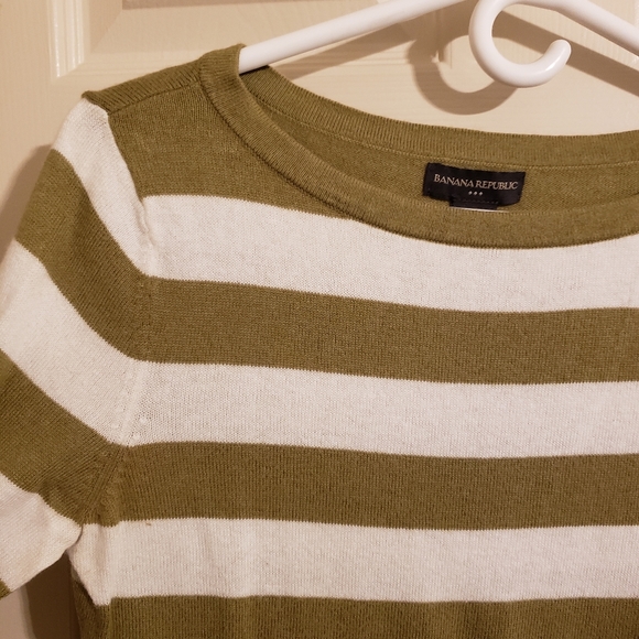 2/$30 Banana Republic Factory 3/4 Sleeve Striped Sweater Soft Angora - Picture 7 of 11